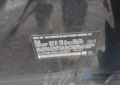 2019 BMW X3 xDrive30I из США, поврежденный, VIN 5UXTR9C56KLD92631